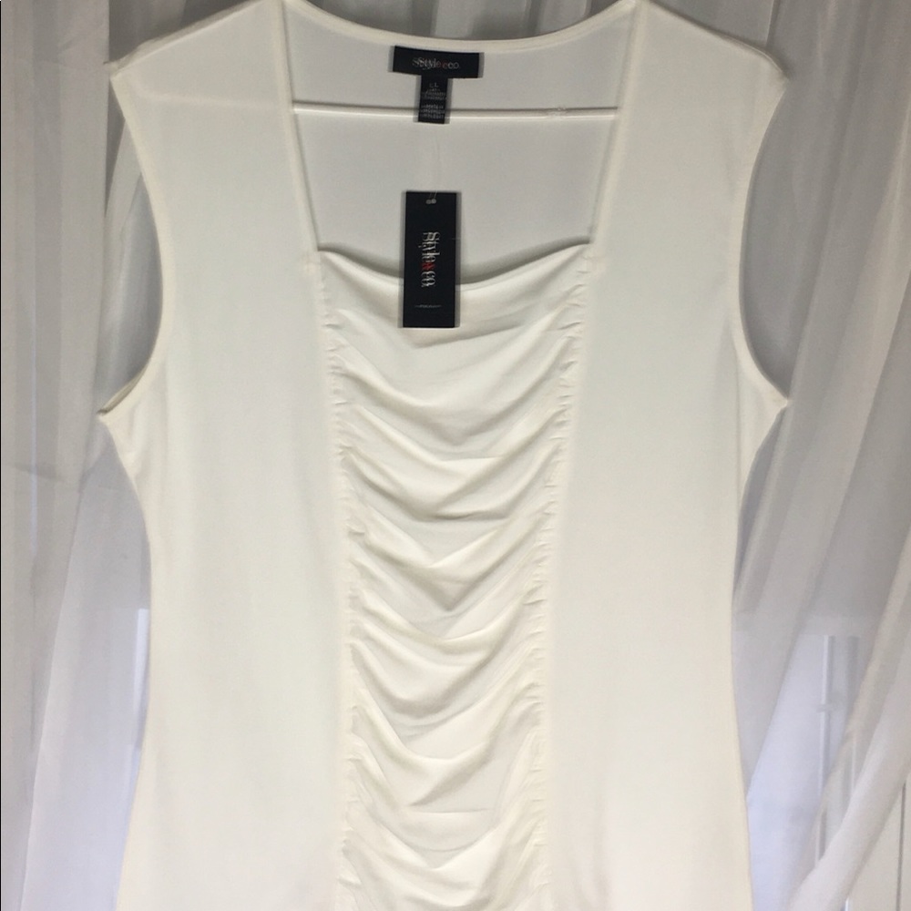 Soft White Poly/Spandex Top